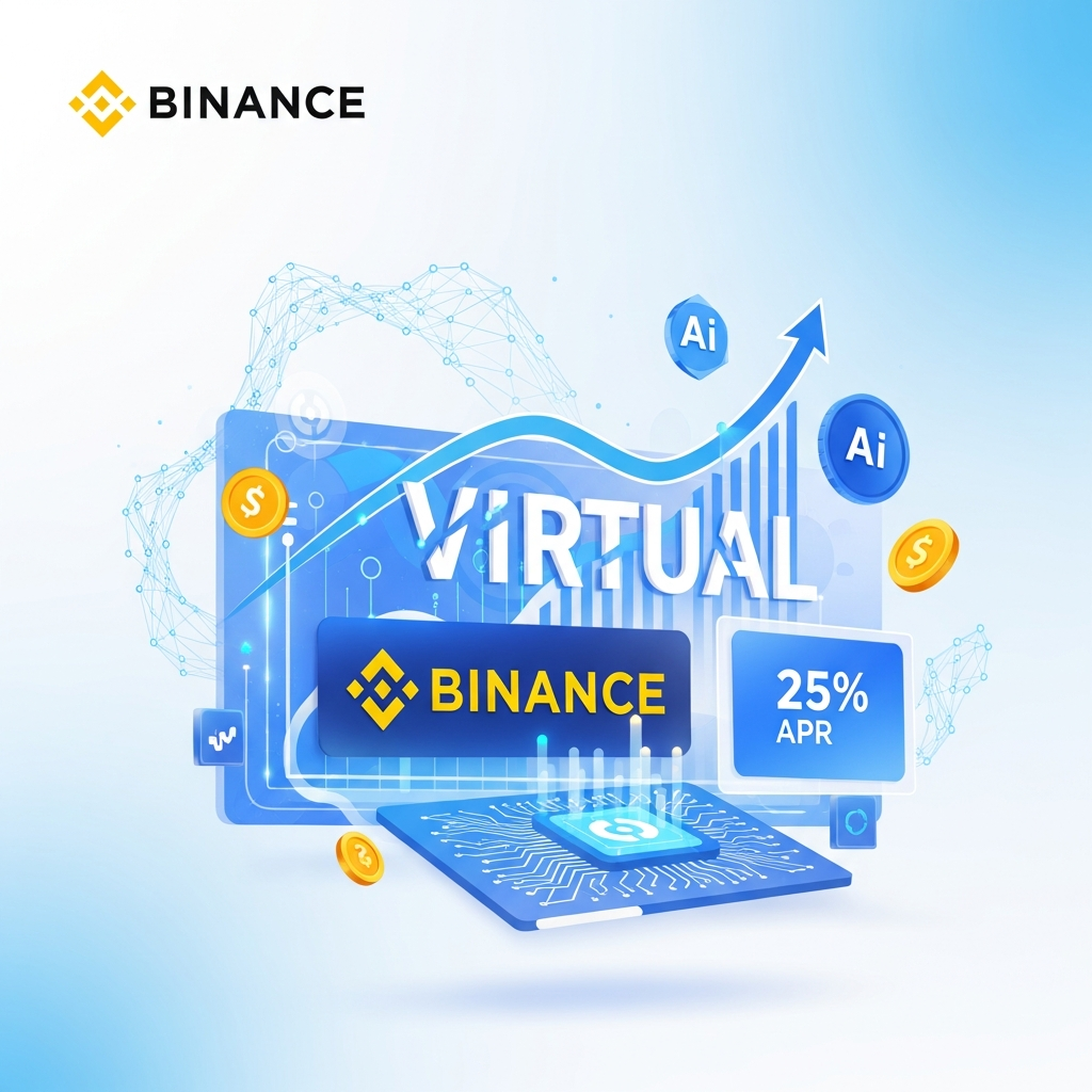 Binance、AI銘柄「VIRTUAL」上場と年利25%のEarn報酬開始