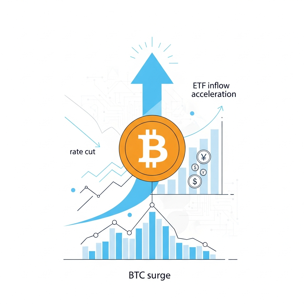 [重要度★5] 米利下げとETF流入加速でBTC急騰