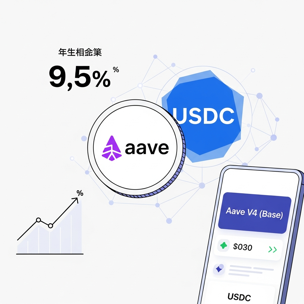 【年利9.5%】Aave V4 (Base) でのUSDC貸出運用