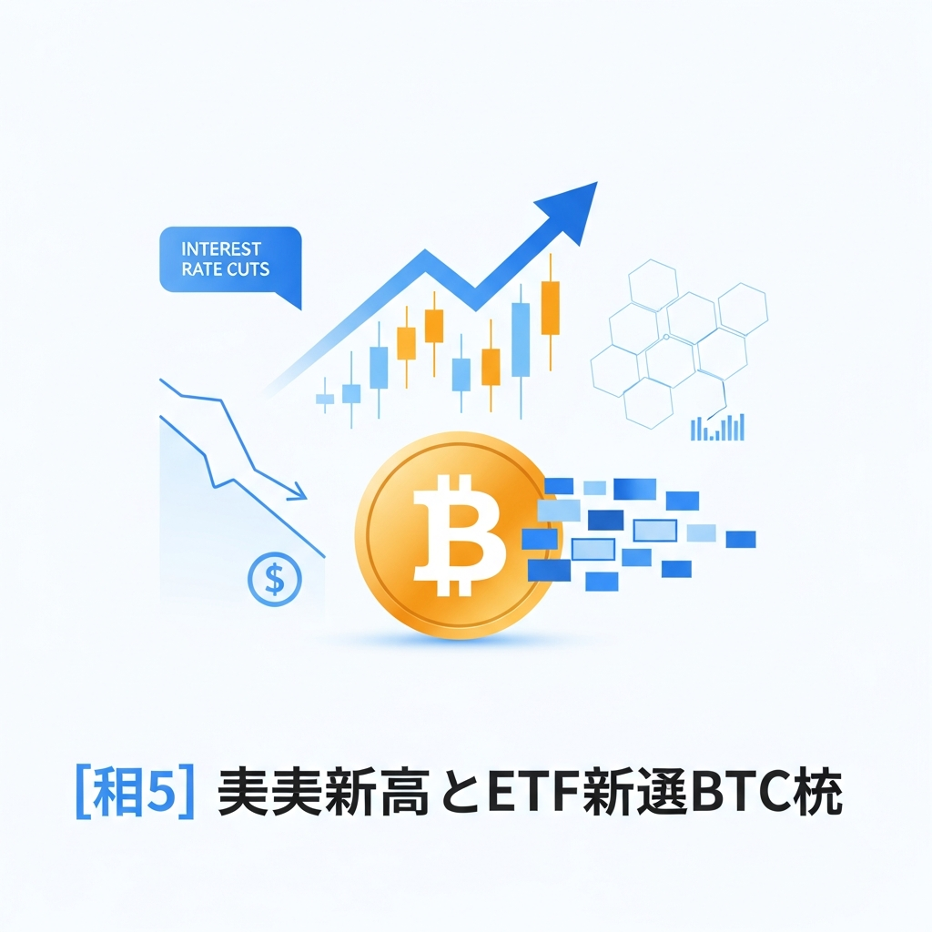 [重要度★5] 米利下げ示唆とETF流入でBTC最高値へ