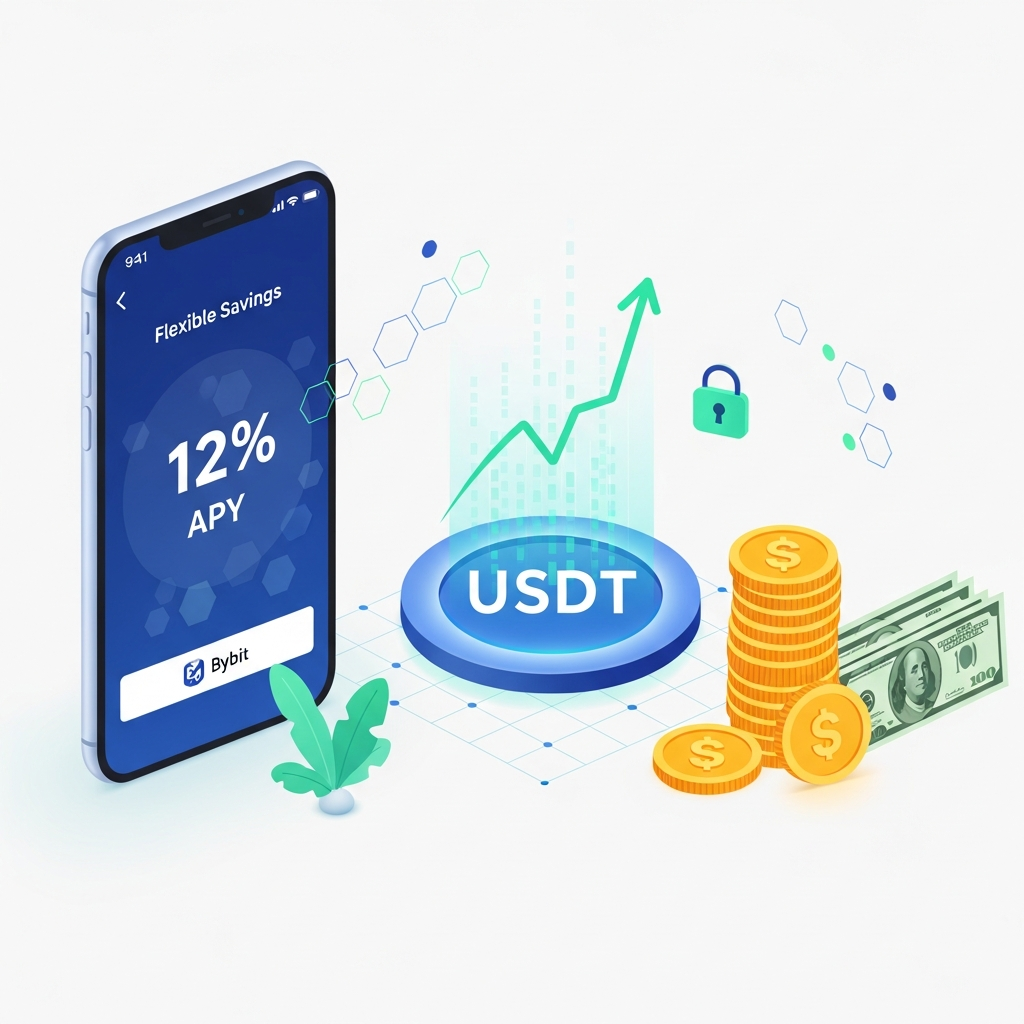 【年利12%】BybitのUSDTフレキシブル貯蓄：安定したドル建て運用