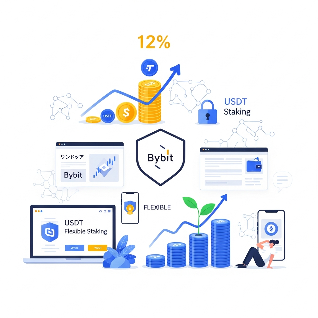 【年利12%】Bybit（バイビット）USDTフレキシブルステーキングで手堅く増やす
