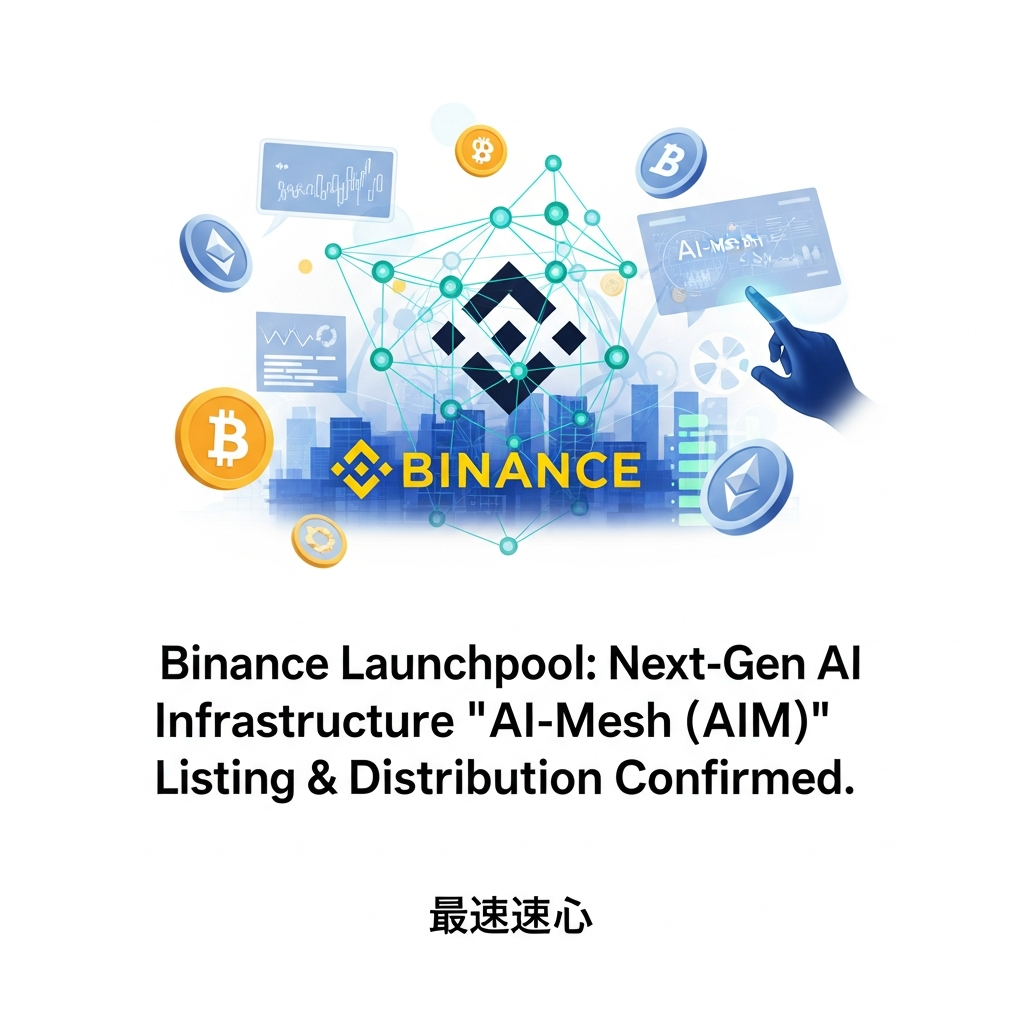 【最速】Binance Launchpool：次世代AIインフラ「AI-Mesh (AIM)」の新規上場・配布が決定