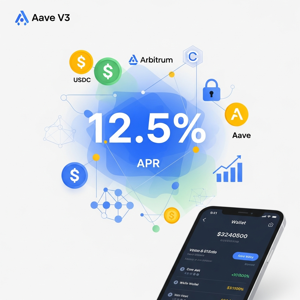 【年利12.5%】Aave V3 (Arbitrum) × USDC貸付で手堅く増やす安定運用