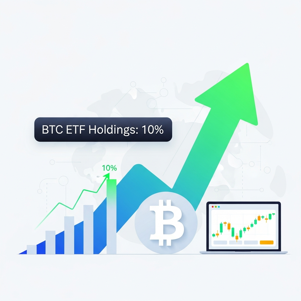 [重要度★5] BTCのETF保有率10%到達、強気継続