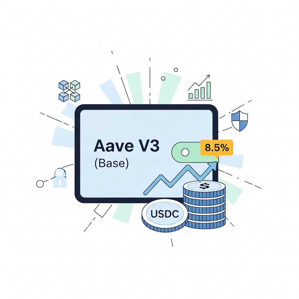 【年利8.5%】Aave V3 (Base) でUSDCを貸し出して手堅く増やす