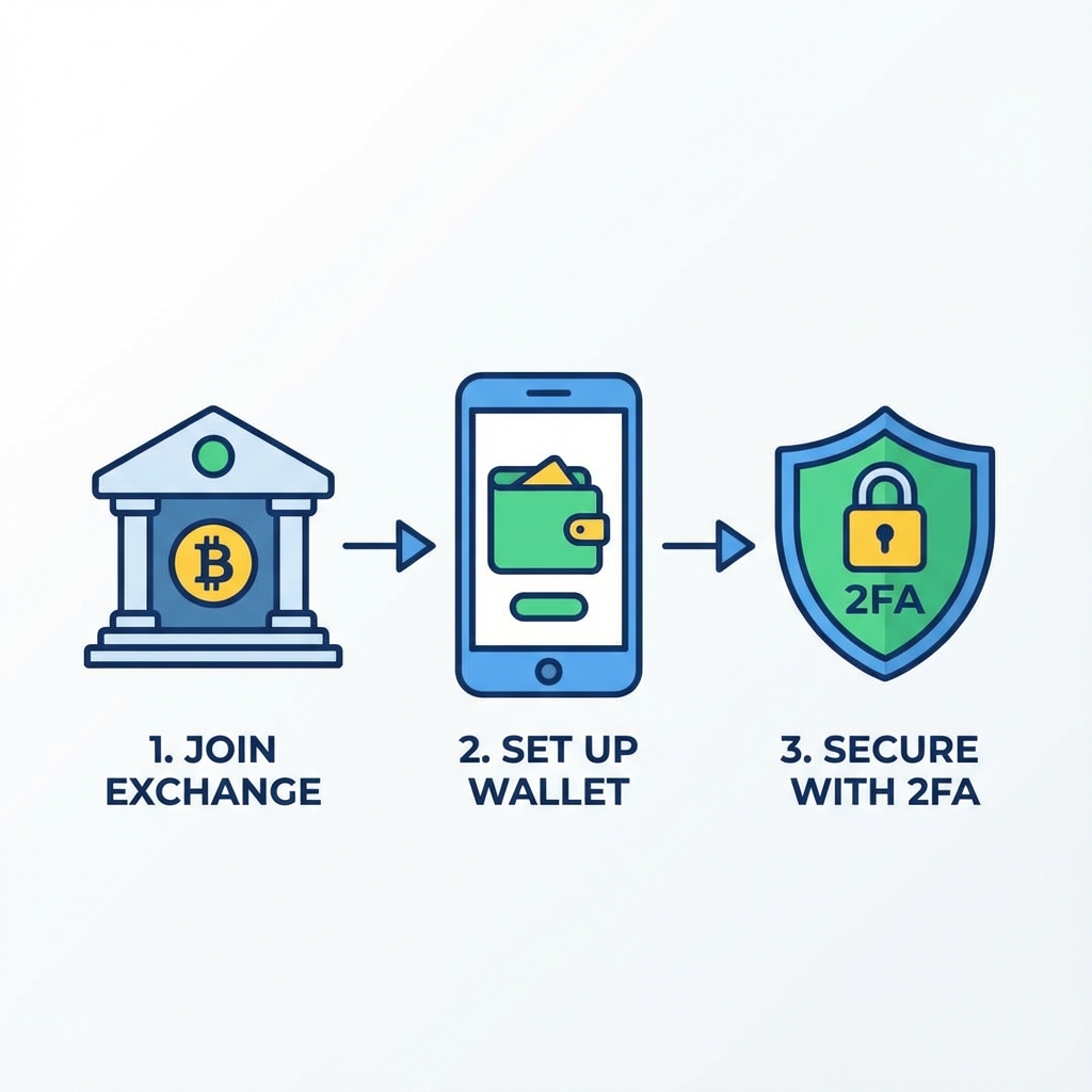口座開設から始めるまでのステップ図